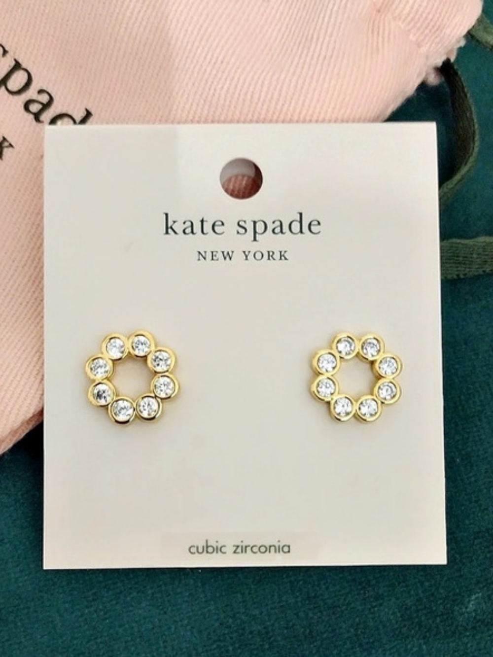 kate spade Full Circle Cubic Zirconia Stud Earrings Gold